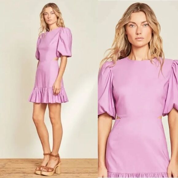 NWOT Veronica Beard Iker Puff Sleeve Cutout Dress - Picture 1 of 15
